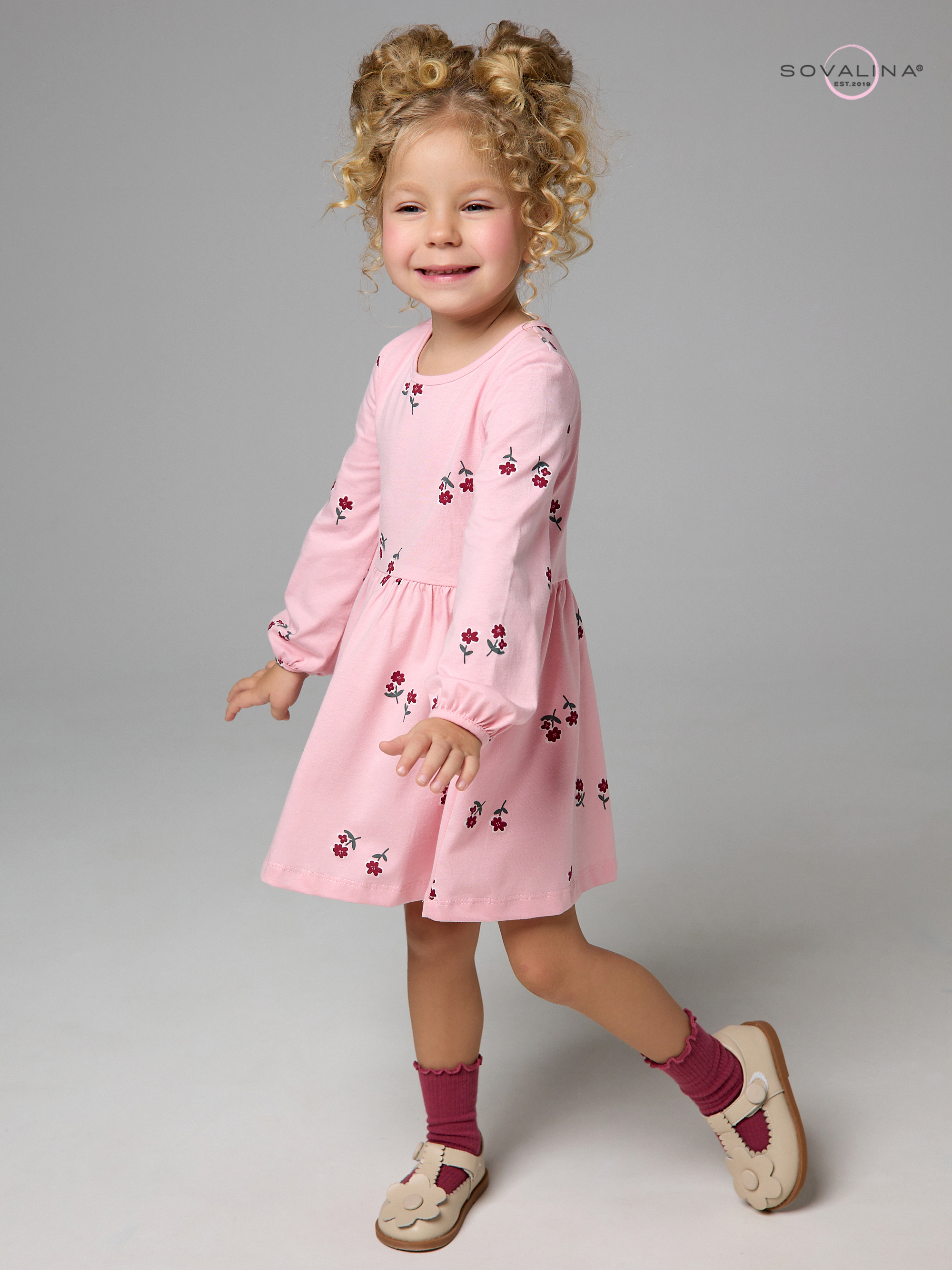 Платье Моана лютики роза