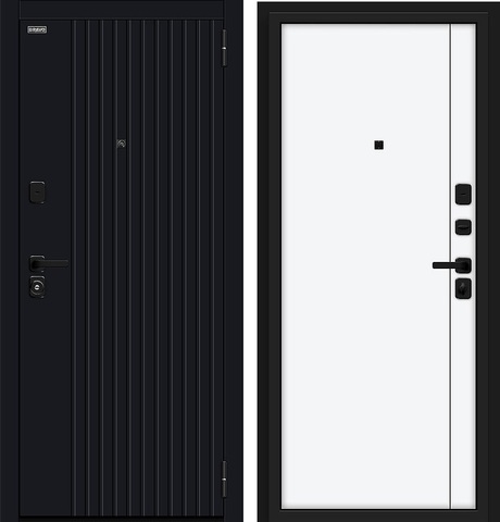 Входная дверь Браво в квартиру Джентл/SBlack Black Shell/White Silk