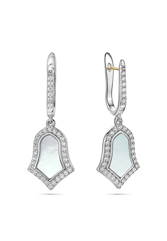 Серьги Степной Тюльпан Перламутр Родий 25