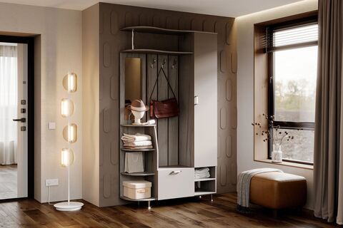 Прихожая Лика № 2 1,2 м (Кашемир, Дуб Крафт серый)