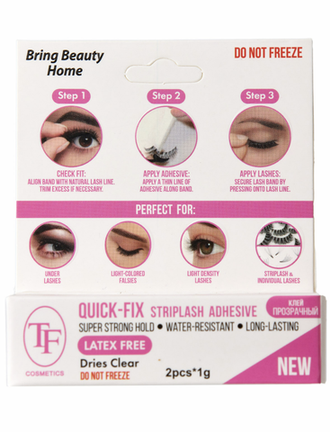 TF Клей для накладных пучков и ресниц QUICK-FIX striplash прозрачный (Китай)