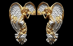 Силиконовый молд № 2939 Ангелы 2 в 1