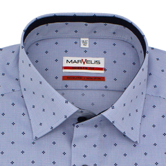 Рубашка Marvelis Modern Fit 7386/69/11 с изысканным принтом голубая