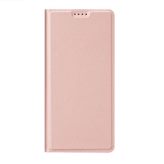 Чехол книжка из кожи розового цвета для Samsung Galaxy A36 5G и Galaxy A56 5G, серия Skin Pro Series от Dux Ducis