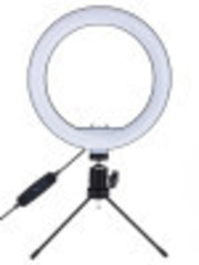Кольцевая LED-лампа (диаметр 20 см) с настольным штативом и держателем телефона