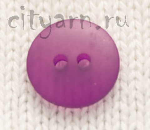 Пуговица полупрозрачная, плоская, сиренево-фиолетовая, диаметр 14 мм