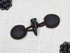 Застежка клевант, р. 15,5х5 см, коричневый