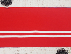 Подвязы трикотажные, ш. 14 см, L 123 см, алый с белым