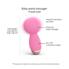 Розовый мини-wand вибратор Itsy Bitsy Mini Wand Vibrator - 