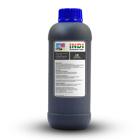 Пигментные чернила INDI для Epson Light Black 1000 мл