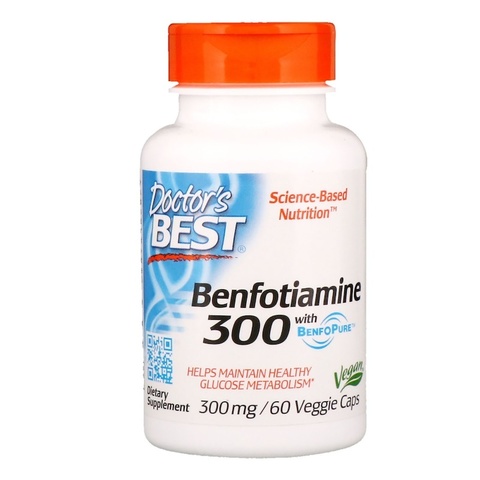 Doctor's Best, Бенфотиамин с BenfoPure, 300 мг, 60 растительных капсул