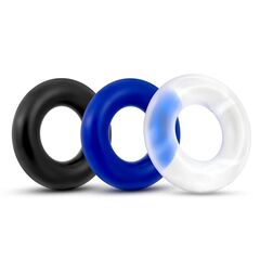 Набор из 3 разноцветных колец Stay Hard Donut Rings - 