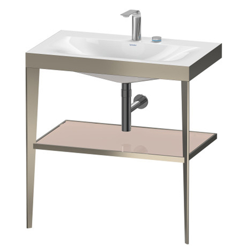 Duravit XViu Консоль напольная, 850x800x480мм с полкой, с раковиной без перелива, 2 отв., цвет: champagne matt/crome XV4715EB110