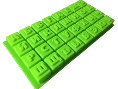 Форма для выпечки, мастики и шоколада 32 ячейки, 35х18х3 см "Алфавит"