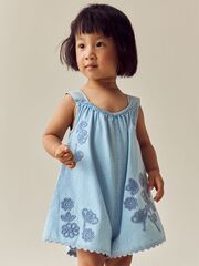 Комбинезон джинсовый для девочки Next AA3-246, Синий