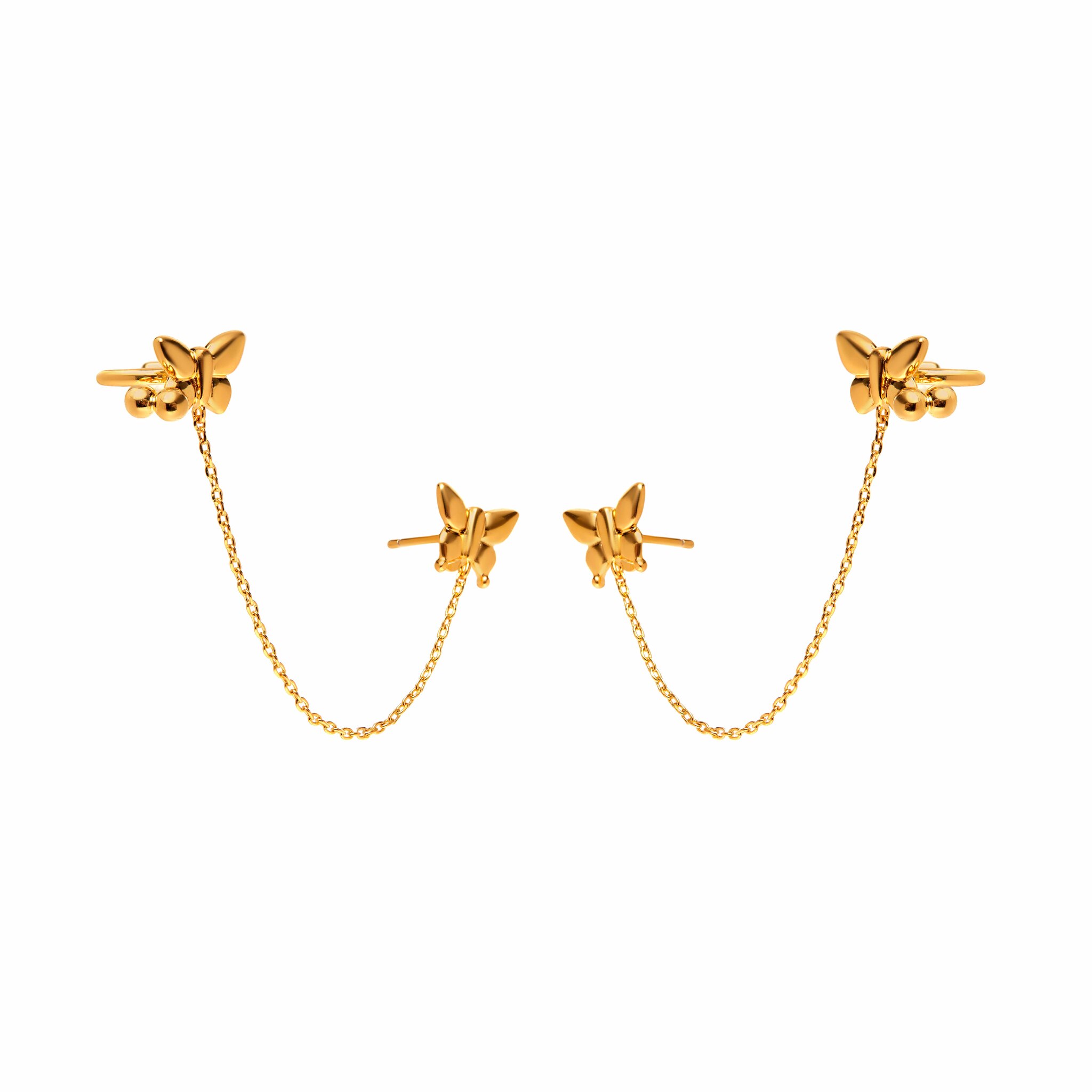 JULY CHILD Серьги 90’s Butterfly Gold Earrings july child серьги cry me a wish earrings – gold