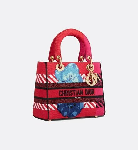Сумка женская Dior Lady D-lite, модель среднего формата красный