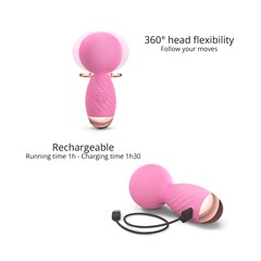 Розовый мини-wand вибратор Itsy Bitsy Mini Wand Vibrator - 