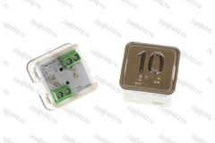 Кнопка (кнопочный модуль) KA302-S-R "10 этаж", квадратная, статическая красная подсветка, Брайль