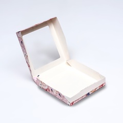 Коробка складная с окном 20×20×4см
