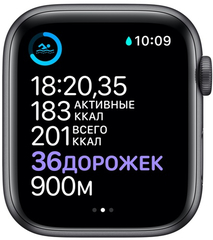 Смарт-часы Apple Watch Series 6 44mm Space Gray Aluminum Case with Black Sport Band (M00H3RU/A)