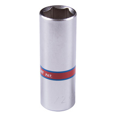 KING TONY (223516S) Головка торцевая глубокая шестигранная 1/4", дюймовая 1/2"