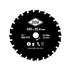 Нож для кустореза DDE WOOD CUT 26 зубьев, 225 x 25,4/20 мм (толщина = 2 мм)