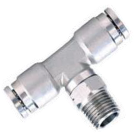 KQG2T08-02-XRT01   Быстроразъёмный/резьбовой тройник, б/р 8 - R1/4'', SUS304, NBR