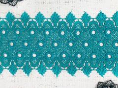Кружево плетеное ш. 8 см, морская волна