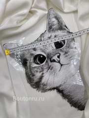 Термонаклейка серый кот