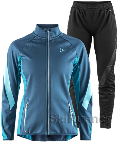 Элитный лыжный костюм Craft Sharp Softshell XC Blue женский