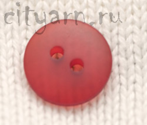 Пуговица полупрозрачная, плоская, терракотово-красная, диаметр 14 мм