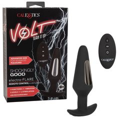 Черная анальная пробка с электростимуляцией Volt Electro-Flare - 14,5 см. - 