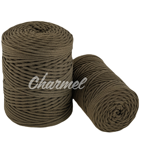 Khaki polyester cord 4 mm