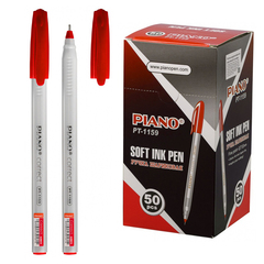 Ручка шариковая, масляная, Piano, красные чернила, серия "Correct", трёхгранный корпус, 50 шт