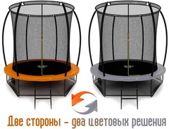 Батут Триумф Норд Премиальный 244 см двухцветный серый/оранжевый с лестницей