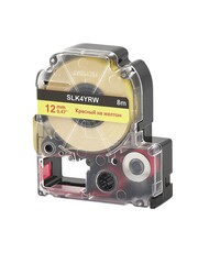 Кассета с лентой S'OK by Sakura Printing K4YRW для Epson , красный на желтом, 12мм, 8м