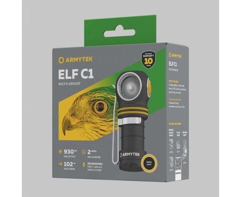 Налобный фонарь Armytek Elf C1 USB-C (теплый свет)  F05003W