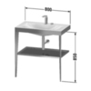 Duravit XViu Консоль напольная, 850x800x480мм с полкой, с раковиной без перелива, 2 отв., цвет: champagne matt/crome XV4715EB110