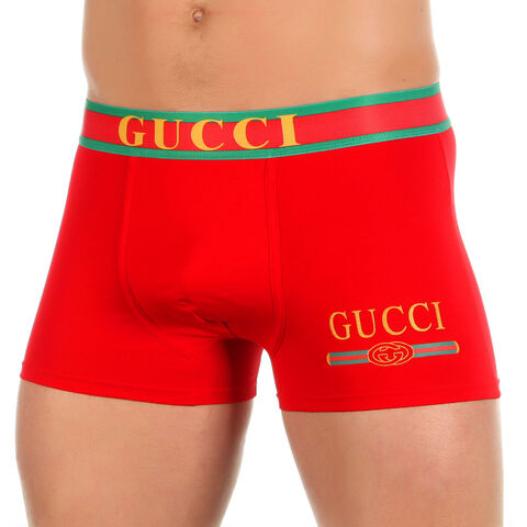 Мужские трусы боксеры красные Gucci Hip Boxer GG