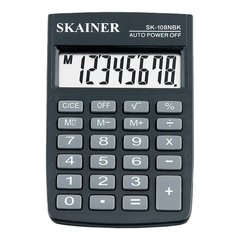 
          Калькулятор карманный SKAINER 8 Bit, LCD, 8.8*5.8*1 см, чёрный
