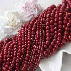 Майорка тёмно-бордовая 8 мм, 1 нить, МА224