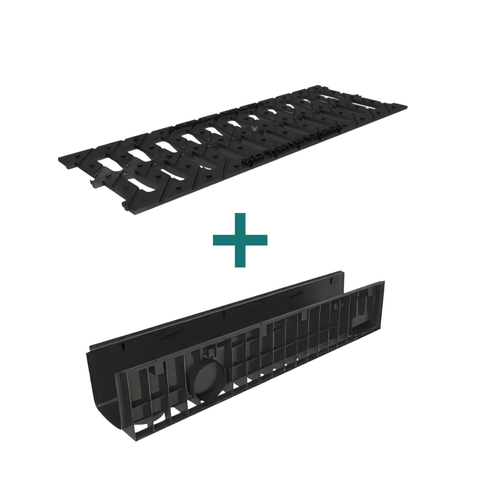 Комплект Gidrolica Standart: Лоток ЛВ-15.19,6.18,5 + Решетка РВ-15.18,6.50, кл. C250