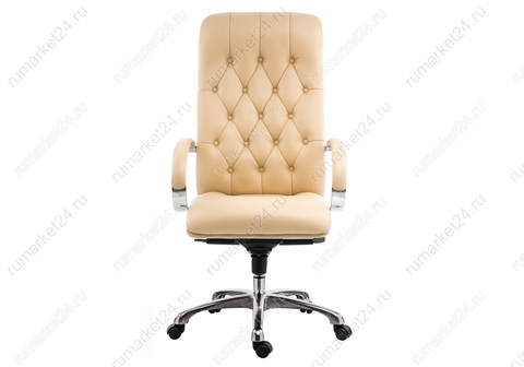 Офисное кресло для персонала и руководителя Компьютерное Osiris бежевое 62*62*120 Хромированный металл /Бежевый