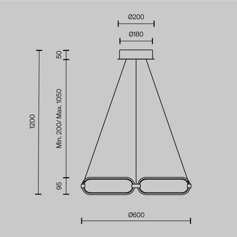 Подвесная светодиодная люстра Maytoni Chain MOD017PL-L50N
