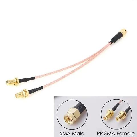 Антенный переходник-делитель (пигтейл) SMA male/2xRP-SMA-female 15 см