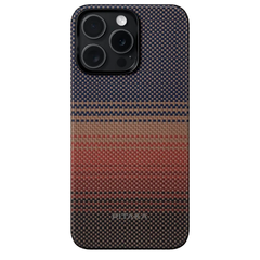 Чехол из арамидного волокна с поддержкой MagSafe PITAKA Fusion Weaving MagEZ Case 5 для iPhone 15 Pro Max, Sunset (Закат)