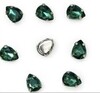 Стразы пришивные стекло в оправе, р. 8*6 мм, изумрудный