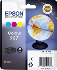 Картриджи Epson C13T26704010 Tri-colour Ink for WorkForce WF-100W голубой (cyan)
