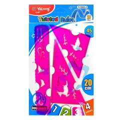 
          Набор чертежный Yalong, 20 см, пластиковый, 4 предмета, гибкий, цвета ассорти, пакет ПВХ с европодвесом